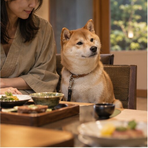 愛犬と一緒に食事を楽しめる宿
