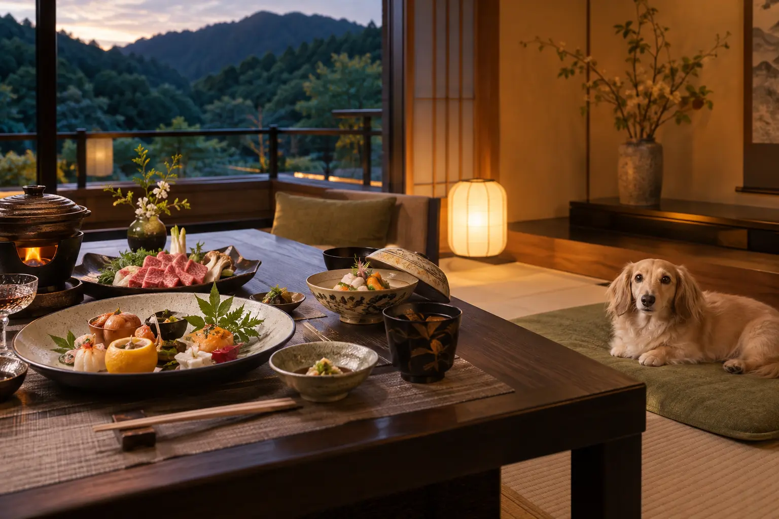 愛犬と楽しむ部屋食のイメージ